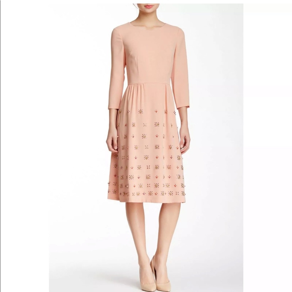 Cynthia Steffe Cara Dress Coral Pink Jeweled